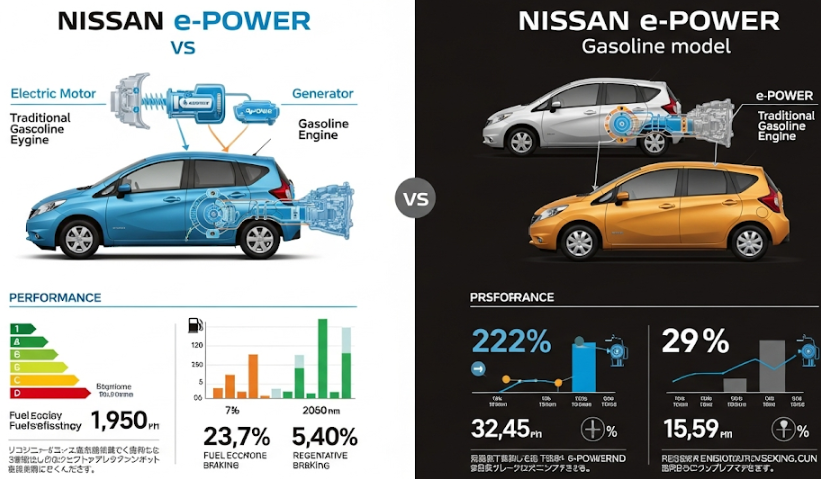 e-POWERとガソリン車の根本的な違い